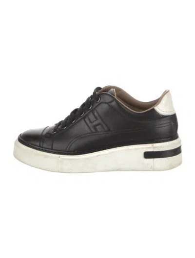 Pre-owned Hermes Polo Sneakers In Black