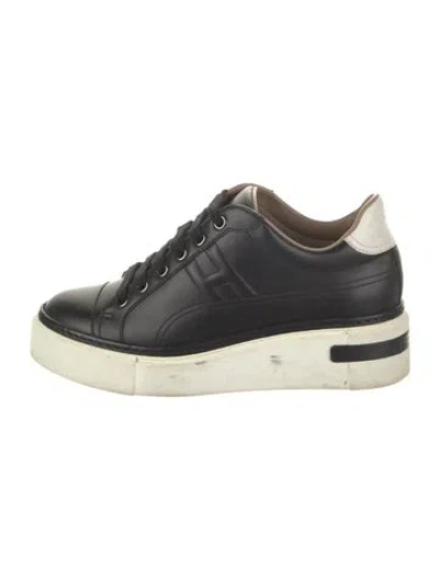 Pre-owned Hermes Polo Sneakers In Black