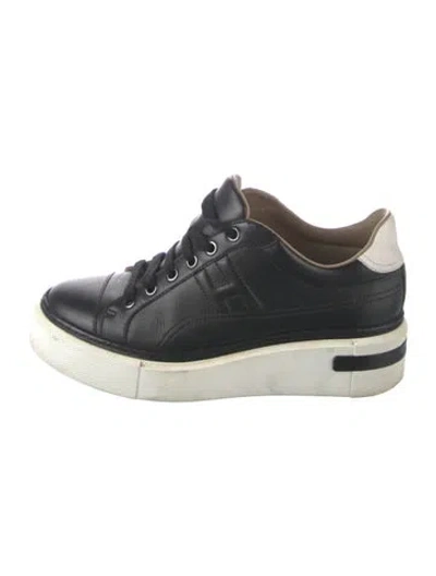Pre-owned Hermes Polo Sneakers In Black