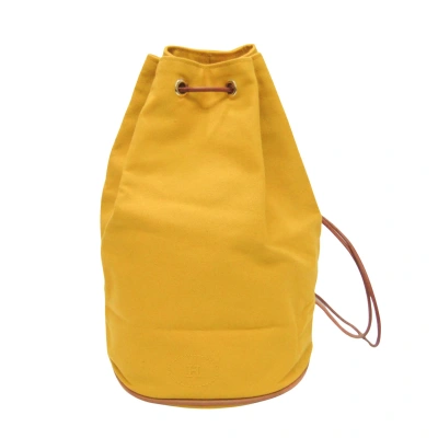 Hermes Hermès Polochon Mimil Yellow Cotton Shoulder Bag ()