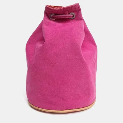 Pre-owned Hermes Hermès Poloson Fabric Backpack In Pink