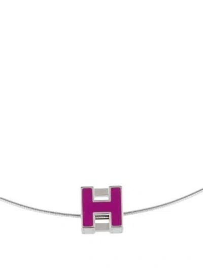 Pre-owned Hermes Pop H Cube Pendant Necklace, 16.5" In Multi