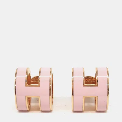Pre-owned Hermes Pop H Logo Earrings In Multi