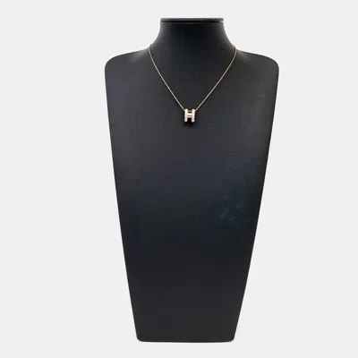 Pre-owned Hermes Hermès Pop H Metal Logo Necklace In Multicolor