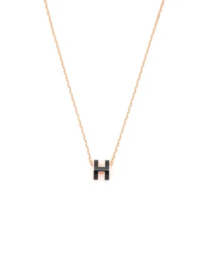 Pre-owned Hermes Hermès Pop H Necklace In Black
