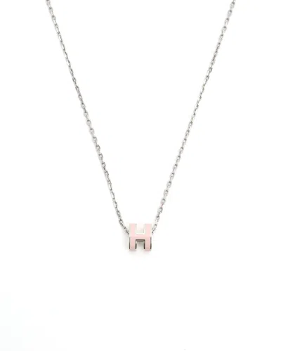 Pre-owned Hermes Hermès Pop H Necklace In Pink