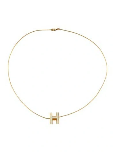 Pre-owned Hermes Pop H Pendant Necklace, 17" In Multi