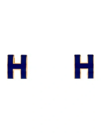 Pre-owned Hermes Pop H Stud Earrings In Multi