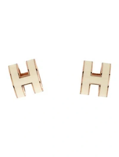 Pre-owned Hermes Pop H Stud Earrings In Multicolor