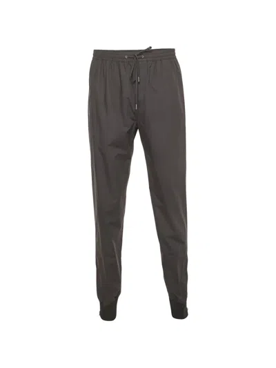 Pre-owned Hermes Poplin Drawstring Trousers In Gray