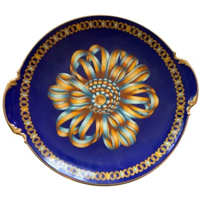 Pre-owned Hermes Hermès Porcelain Coupe "cocarde De Soie" In Purple