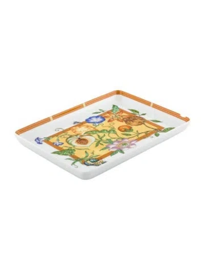 Pre-owned Hermes Porcelain La Siesta Tray In Yellow