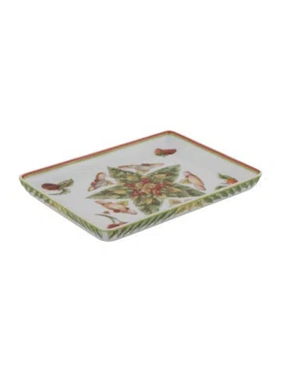 Pre-owned Hermes Porcelain Le Jardin De Pythagore Tray In White