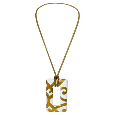 Pre-owned Hermes Hermès Porcelain Pendant Necklace In Multi
