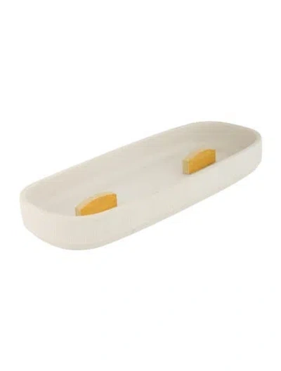 Pre-owned Hermes Porcelain Tray In Neutral