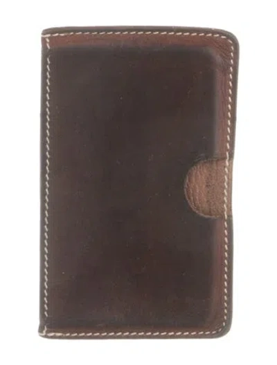 Pre-owned Hermes Porquerolles Card Holder In Brown
