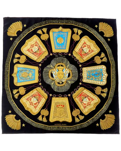 Hermes Hermès Poste Et Cavalerie Joachim Metz Silk Scarf (authentic Pre-loved) In Black