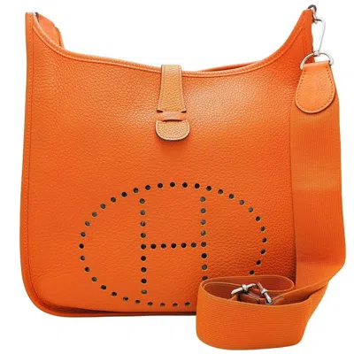 Pre-owned Hermes Potiron Taurillon Clemence Leather Shoulder Bag ()