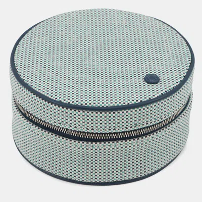 Pre-owned Hermes Pouch Evasion Marine 03 Cotton In Blue