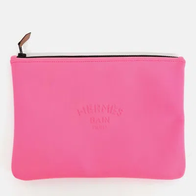 Pre-owned Hermes Pouch Pink Fabric Bag