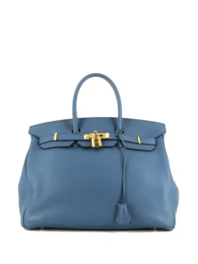 Pre-owned Hermes  Birkin 35 Handbag In Blue