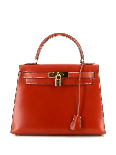 Pre-owned Hermes  Kelly 28 Two-way Bag In Red