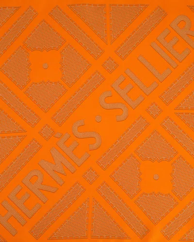 Pre-owned Hermes Hermès Printed 40x40 Silk Scarf In Orange