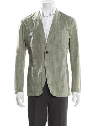 Pre-owned Hermes Printed Blazer In Green