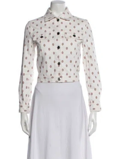Pre-owned Hermes Printed Blazer In White