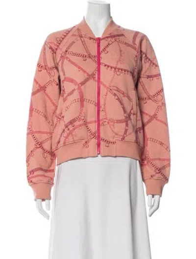 Pre-owned Hermes Printed Bomber Jacket In Pink