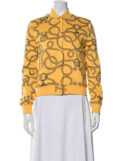 Pre-owned Hermes Printed Bomber Jacket In Yellow