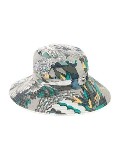 Pre-owned Hermes Printed Bucket Hat In Grey