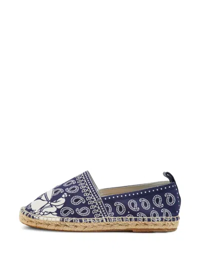 Pre-owned Hermes Printed Canvas Espadrilles In Blue