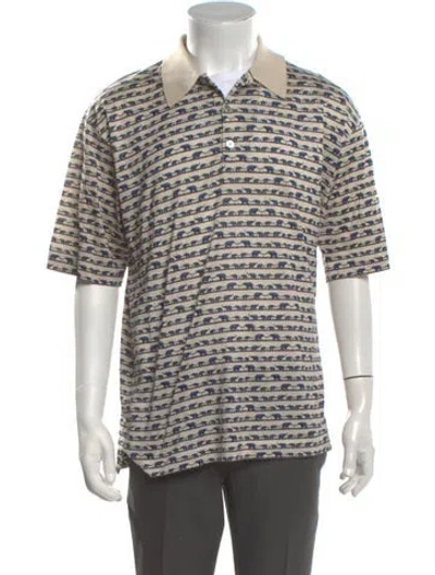 Pre-owned Hermes Printed Collar Polo Shirt In Neutral