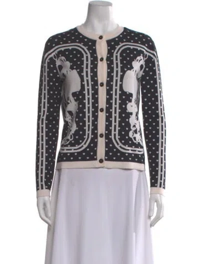 Pre-owned Hermes Printed Crew Neck Sweater In Black