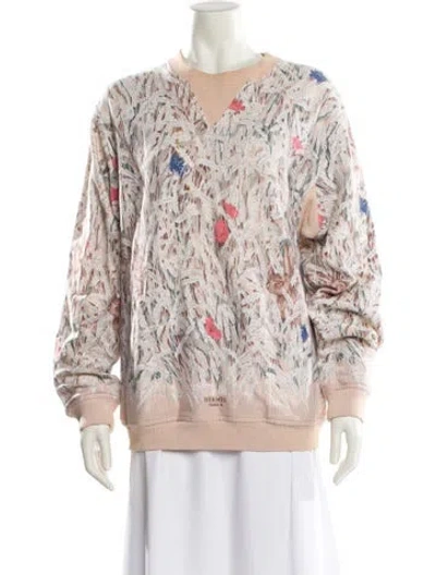 Pre-owned Hermes Printed Crew Neck Sweater In Neutral