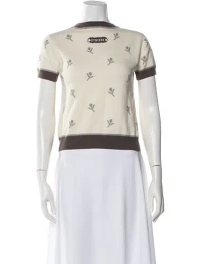 Pre-owned Hermes Printed Crew Neck Sweater In Neutral