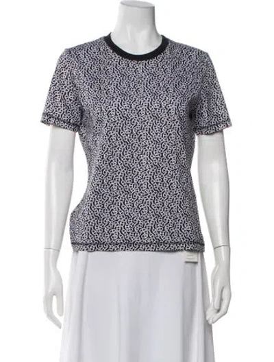 Pre-owned Hermes Printed Crew Neck T-shirt In Black
