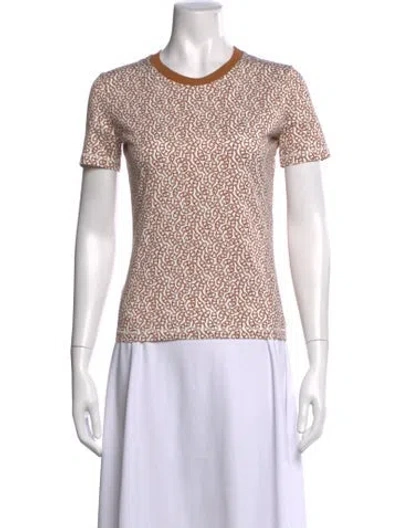 Pre-owned Hermes Printed Crew Neck T-shirt In Multi