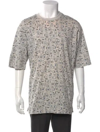 Pre-owned Hermes Printed Crew Neck T-shirt In Neutral