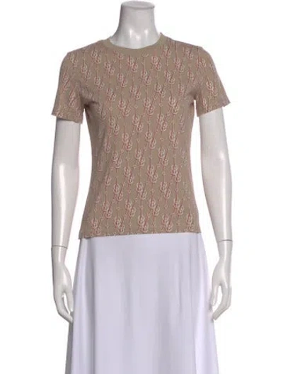 Pre-owned Hermes Printed Crew Neck T-shirt In Neutral