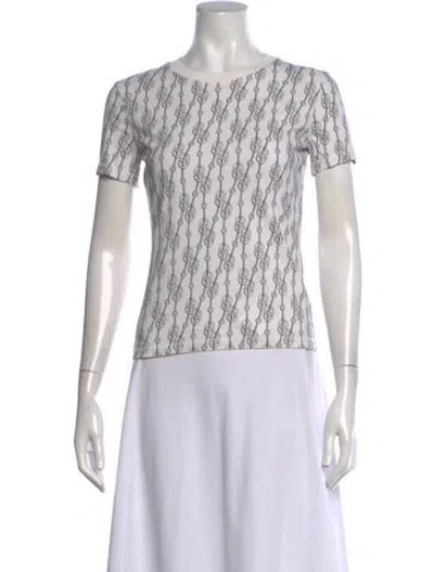 Pre-owned Hermes Printed Crew Neck T-shirt In Neutrals