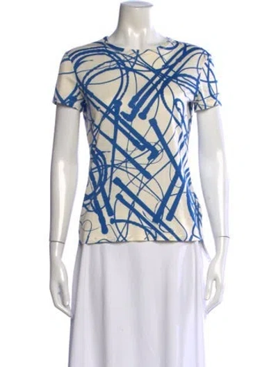 Pre-owned Hermes Printed Crew Neck T-shirt In Neutrals