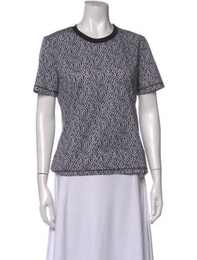 Pre-owned Hermes Printed Crew Neck T-shirt W/ Tags In Blue