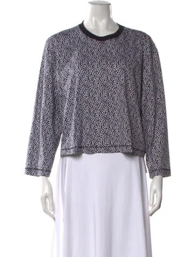 Pre-owned Hermes Printed Crew Neck T-shirt In White