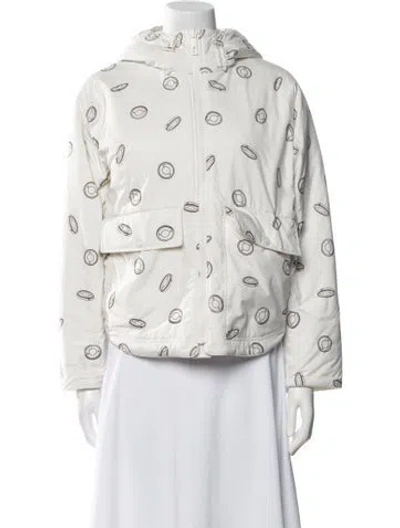 Pre-owned Hermes Printed Denim Jacket In White