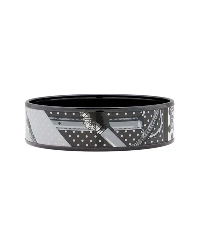 Pre-owned Hermes Hermès Printed Enamel Wide Bangle (authentic Pre-loved)