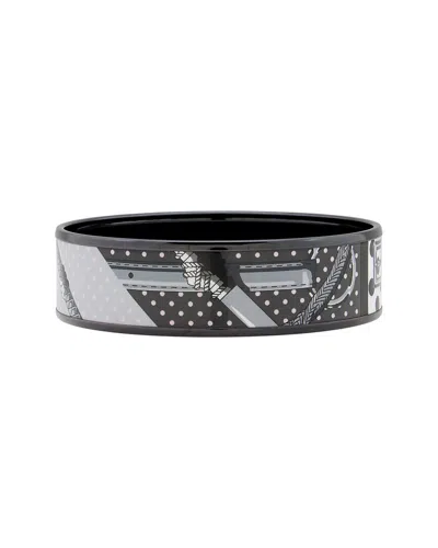 Pre-owned Hermes Hermès Printed Enamel Wide Bangle (authentic Pre-loved)