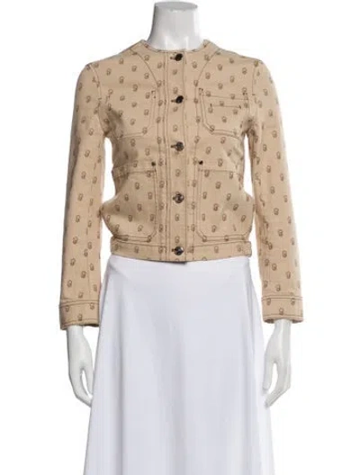 Pre-owned Hermes Printed Evening Jacket In Neutral