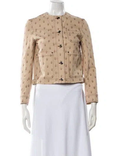 Pre-owned Hermes Printed Evening Jacket In Neutral